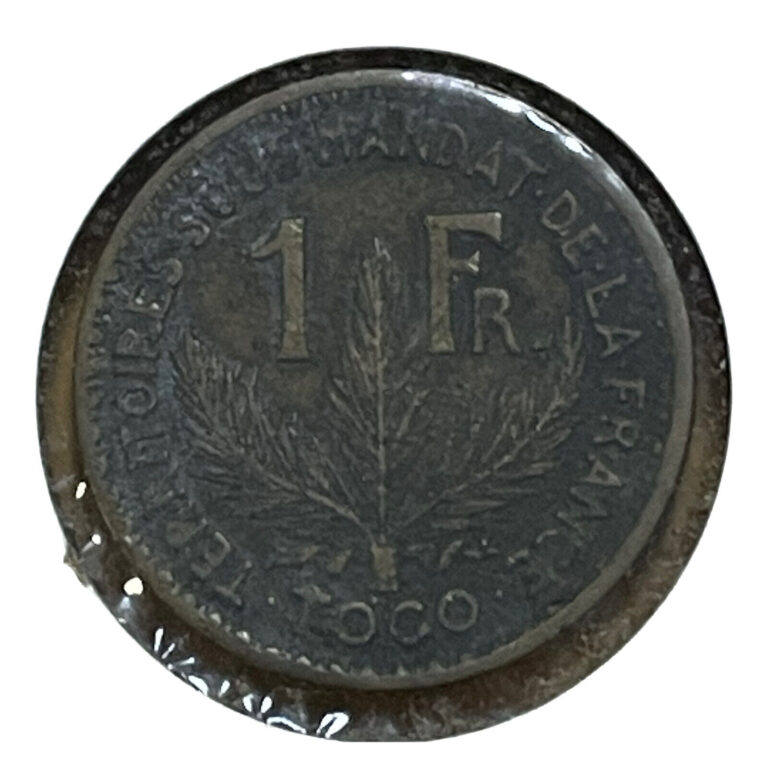 Read more about the article France Togo 1 Francs 1925 Coin French Africa Territory 23mm KM 2 Aluminum Bronze