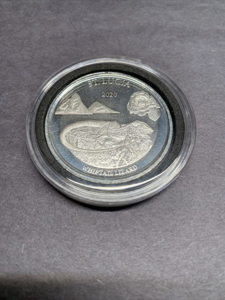 Read more about the article 2020 St. Lucia WHIPTAIL LIZARD $2 Eastern Caribbean BU coin .999 fine silver