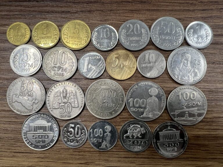 Read more about the article Uzbekistan 23 Coins Set  1994-2018 VF-UNC (almost Complete Missing 1000 Sum)