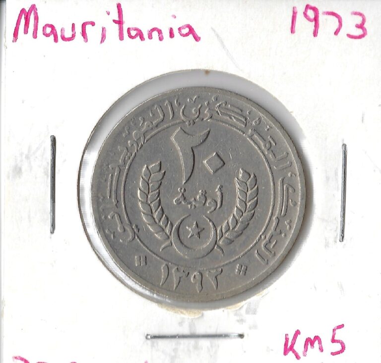 Read more about the article Coin Mauritania 20 Ouguiya 1973 KM5  Combined shipping