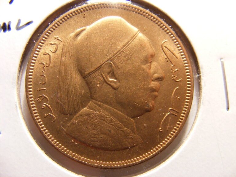 Read more about the article Libya 1952 5 mil  KM#3  One Year Type Coin  Red Uncirculated