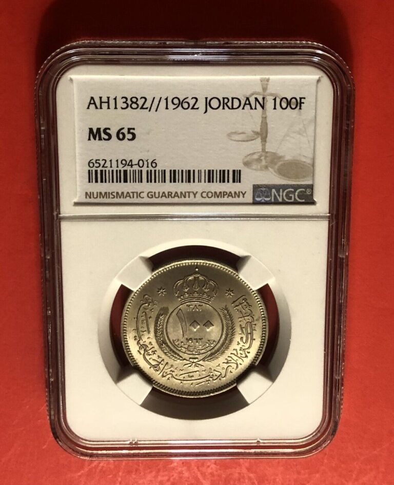 Read more about the article 1962-JORDAN-UNCIRCULATED 100 FILS COIN.GRADED BY NGC MS-65.