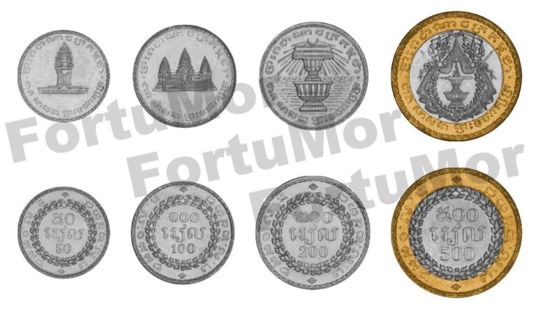 Read more about the article Cambodia COIN 4 Pcs SET  50 100 200 500 Riels 1994  UNC  BIMETAL  KM 92 93 94 95