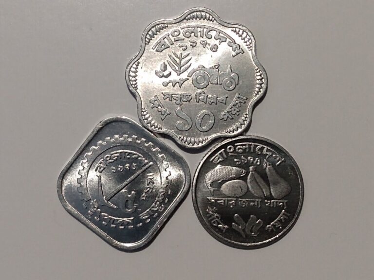 Read more about the article 1970’s BANGLADESH 5 10 and 25 POISHA (3 COINS) UNC BU ALUMINUM and STEEL