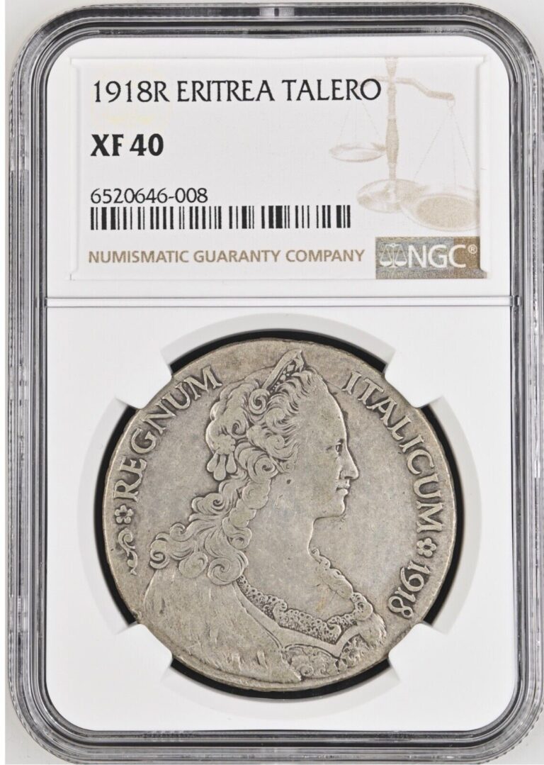 Read more about the article ERITREA Tallero Tallero 1918  NGC XF 40 Extremely Fine  Original and Popular. S2