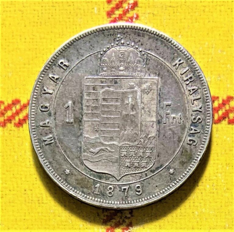 Read more about the article HUNGARY 1 forint 1879KB KM453.1 VF silver 29mm  Franz Joseph I