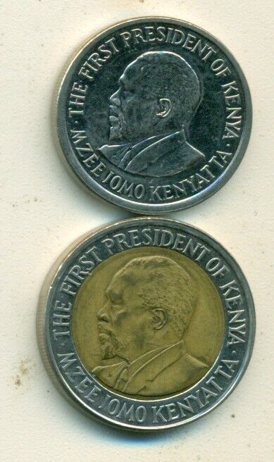 Read more about the article 2 COINS from KENYA – 1 and 20 SHILLINGS (BOTH 2010)..20 SHILLING is BI-METAL