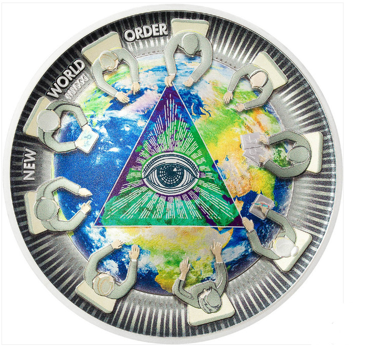 Read more about the article 2021 NEW WORLD ORDER GREAT CONSPIRACIES  2 OZ .999  SILVER COIN – PALAU