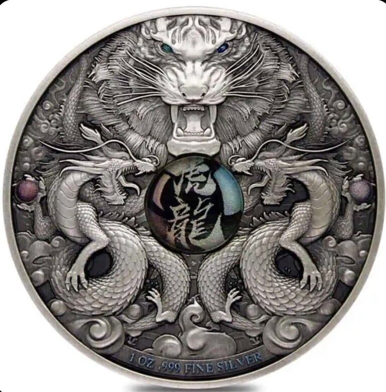 Read more about the article 2022 Chad 1 oz Silver Dragon and Tiger High Relief Coin .999 Fine (w/Box)