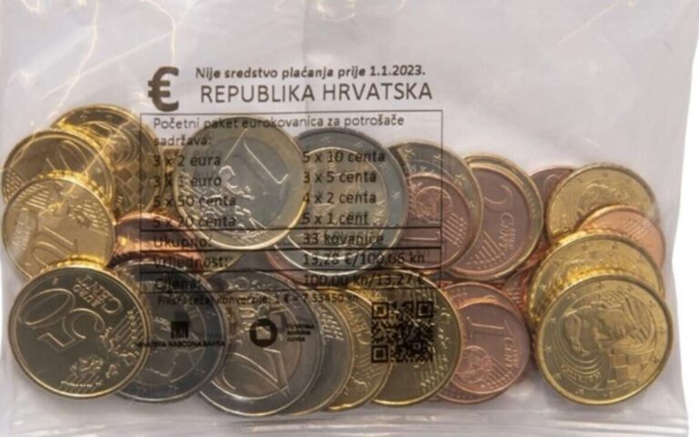 Read more about the article CROATIAN EUROS – Set of Croatian euro coins UNC 2023. 13 28 Euros – 33 coins !