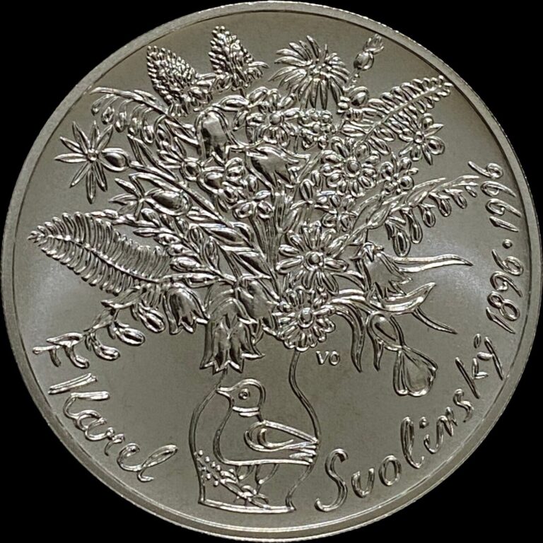 Read more about the article CZECH REPUBLIC. 1996  200 Korun  Silver – Karel Svolinský  Flowers 💐