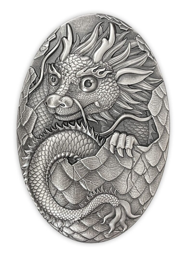 Read more about the article 2024 Djibouti 5 oz Dragon Egg .999 silver coin