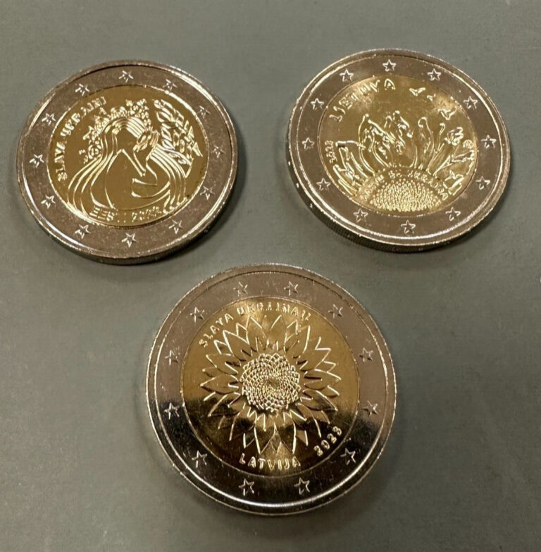 Read more about the article UNC SET of 3x 2 EUR COIN 2022/2023 “Glory to UKRAINE ” All three coins issued!