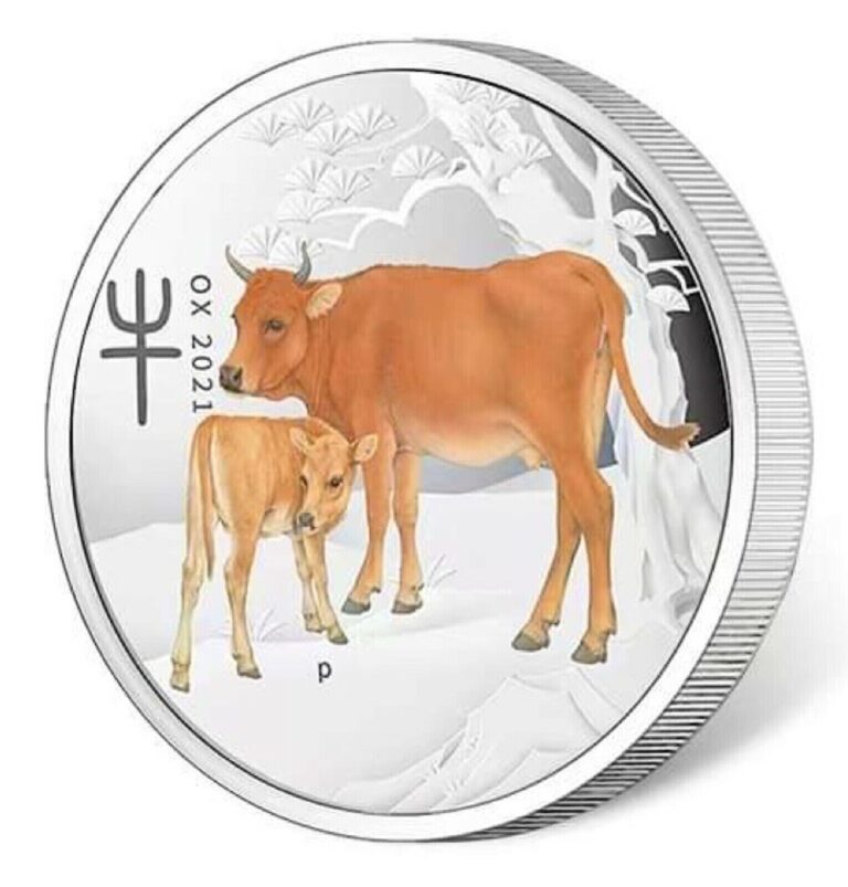 Read more about the article 2021 Australia Lunar Year of the Ox Colorized 1 oz Silver Coin – In Capsule