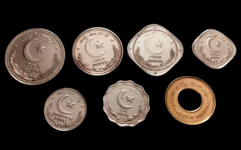 Read more about the article PAKISTAN LOT OF 7  COIN FIRST ISSUE SET COINS   1948  RARE UNC