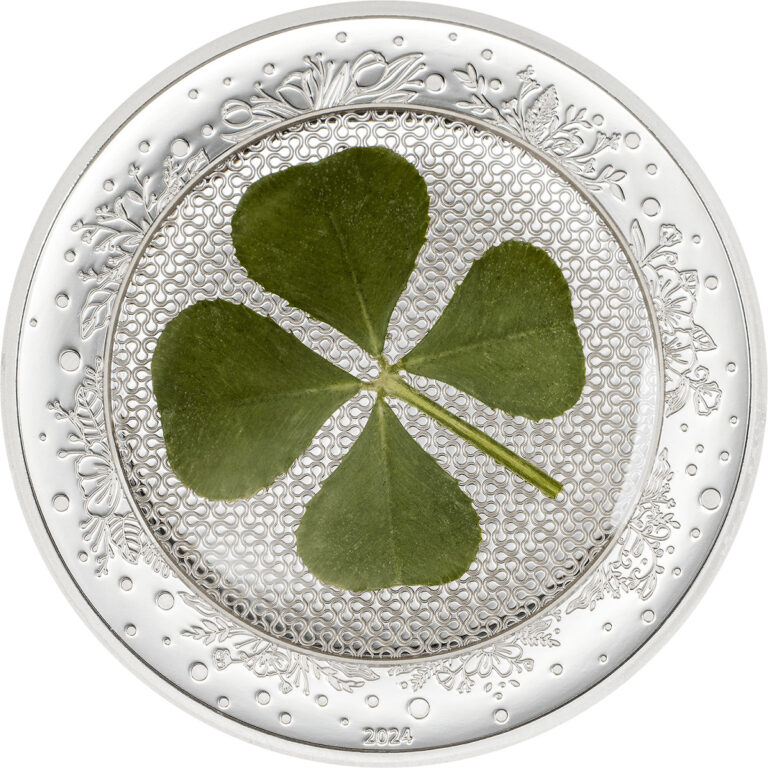 Read more about the article 2024 Palau Four Leaf Clover Ounce of Luck 1oz Silver Proof Coin