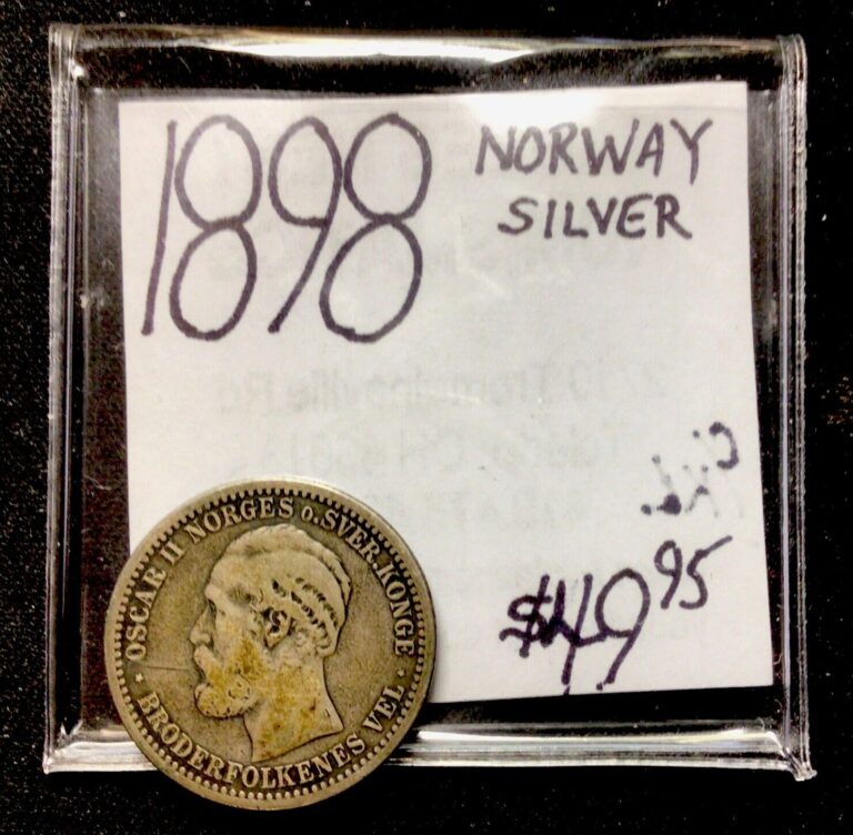 Read more about the article 1898 Norway 50 Ore Silver! ENN Coins!