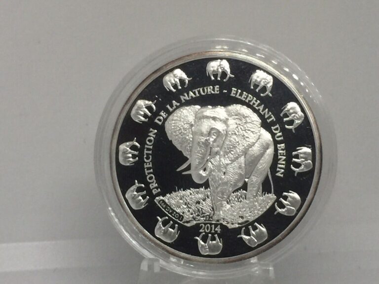 Read more about the article 2014 Benin Elephant Silver 1 Oz. Coin 1000 Francs proof like 1st in series