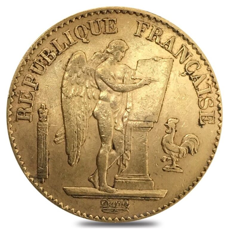 Read more about the article 20 Francs French Lucky Angel Gold Coin AGW .1867 oz Avg Circ (Random Year)