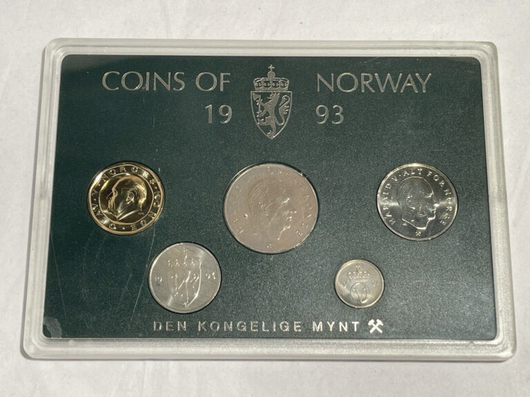 Read more about the article SEALED 5 Coins of Norway 1993 Den Kongelige Mynt Mint Set Uncirculated