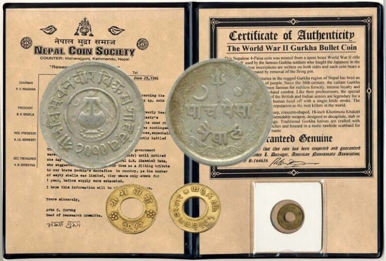 Read more about the article *50* Nepal 5 Paisa coins  1943-1953 King Tribhuvan + 4 Paisa Bullet Coin Album