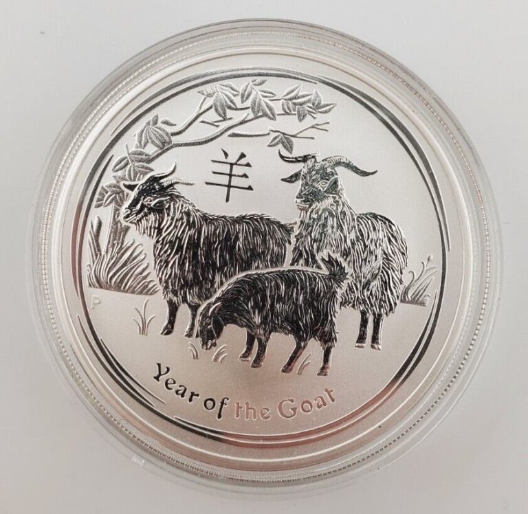 Read more about the article 2015 1 oz Year of the Goat BU Silver Australian Perth Mint Lunar Series II Coin