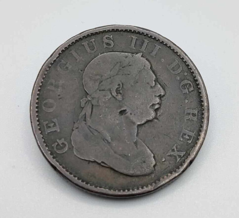 Read more about the article British Guyana coin 1 Stiver  1813  King George III ~ Km#10 Essequibo and Demerary