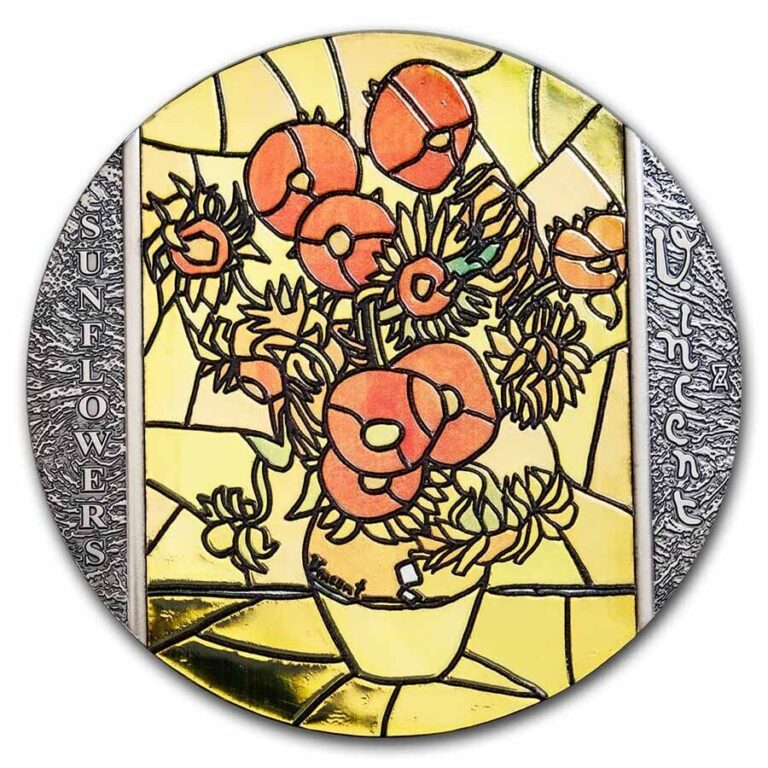 Read more about the article 2022 Republic of Ghana 2 oz Silver Vincent Van Gogh – Sunflowers