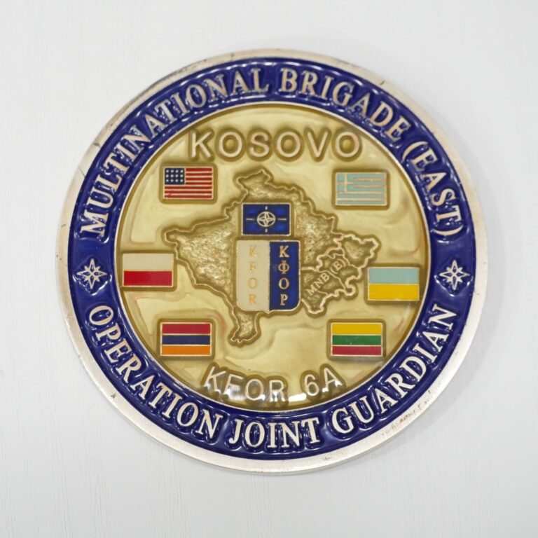 Read more about the article AUTHENTIC KOSOVO KFOR 6A OPERATION JOINT GUARDIAN GENERAL’S RARE CHALLENGE COIN