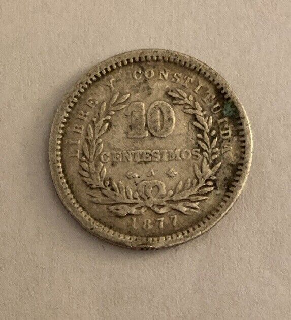 Read more about the article 1877 A Republica Oriental Del Uruguay 10 Centesimos Coin 0.900 Silver