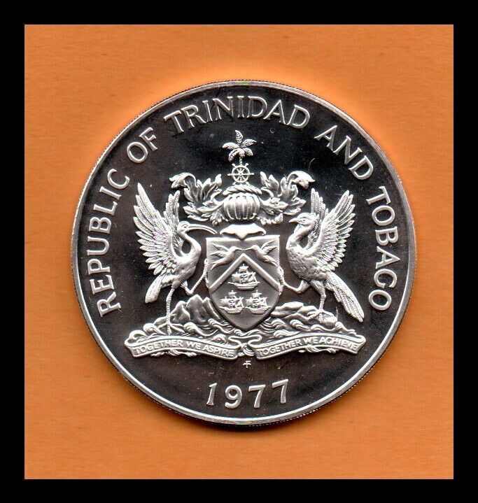 Read more about the article Trinidad and Tobago Coin 10 dollars 1977 Proof  Silver .925  42mm  35gr. KM#36a