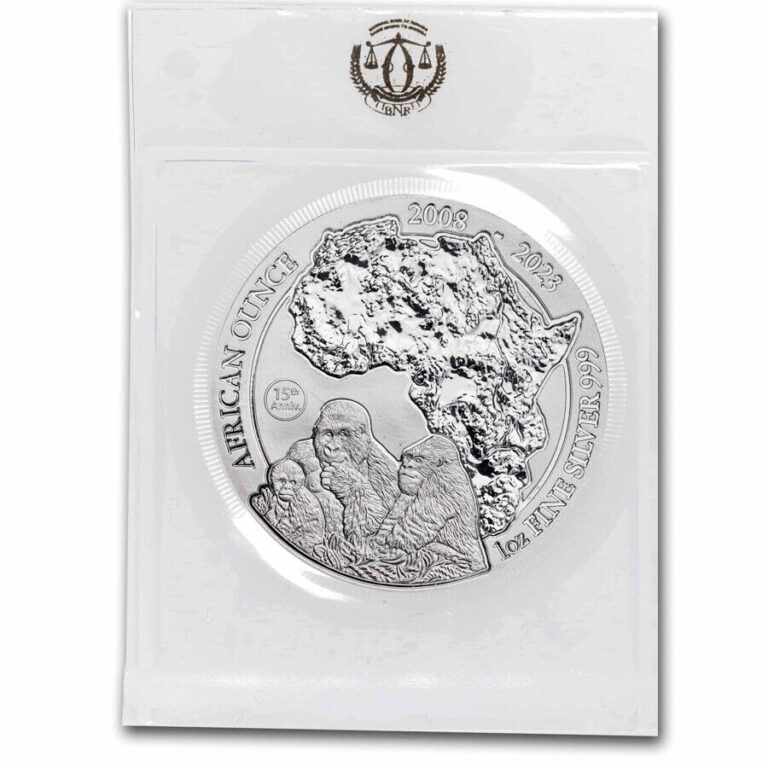 Read more about the article 2023 Rwanda 1 oz Silver 15th Anniversary African Ounce Gorilla