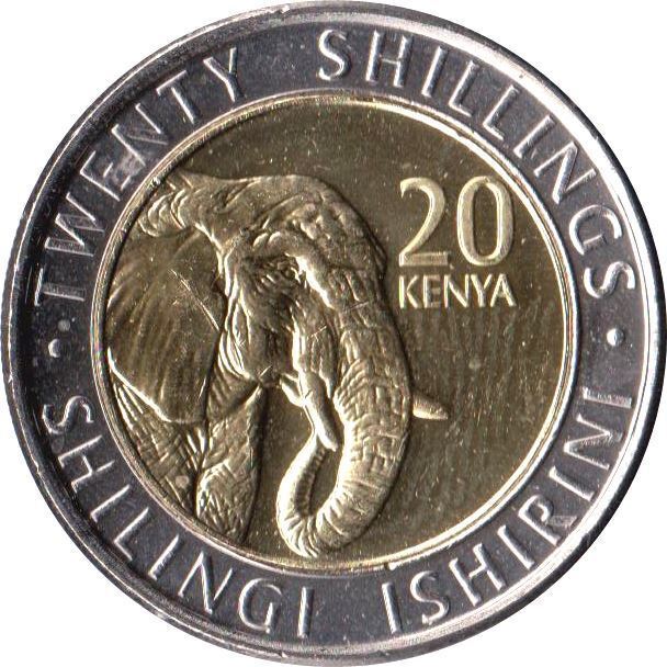 Read more about the article Kenya | 20 Shillings Coin | Elephant | KM48 | 2018