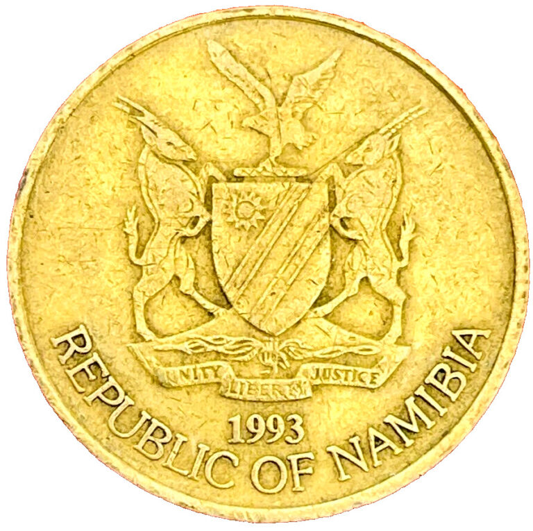 Read more about the article 1993 Namibia Coin 5 Dollars $5 KM# 5 Africa Collectible Brass Coins World Money