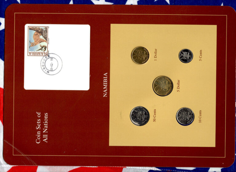 Read more about the article Coin Sets of All Nations Namibia UNC $5 5 50 Cents 1993 $1  10 Cents 1996