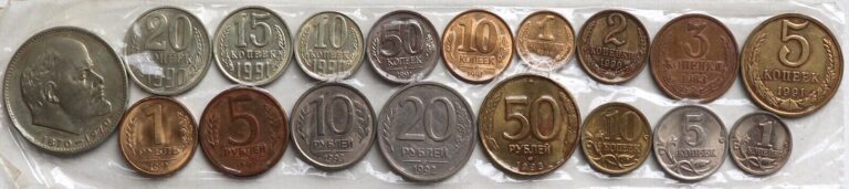 Read more about the article Lot of 18 Late Soviet and Early Russian Federation Coins from 1990’s UNC/XF