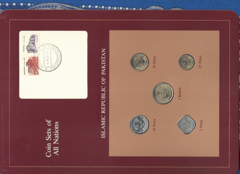 Read more about the article Coin Sets of All Nations Pakistan w/card UNC 1 Rupee 50 25 10 5 Paisa 1984