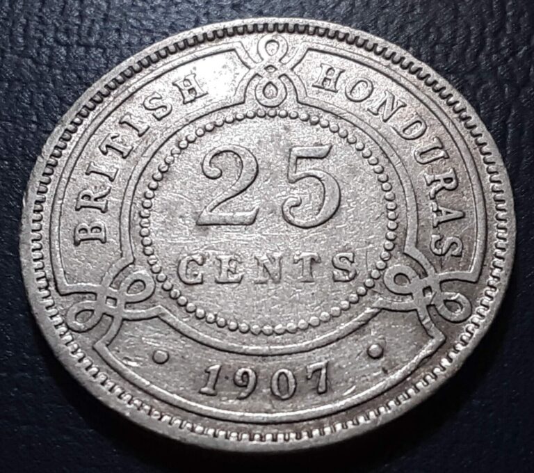 Read more about the article 1907 British Honduras (Belize) 25 Cents Silver Coin