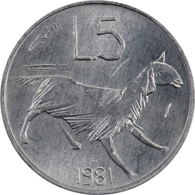 Read more about the article San Marino – 5 Lire – 1981 R – Unc – Sheep