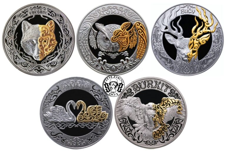 Read more about the article Kazakhstan 200 Tenge 2018-2022. Totems of Nomads Series. Full set of 5 coins. PL