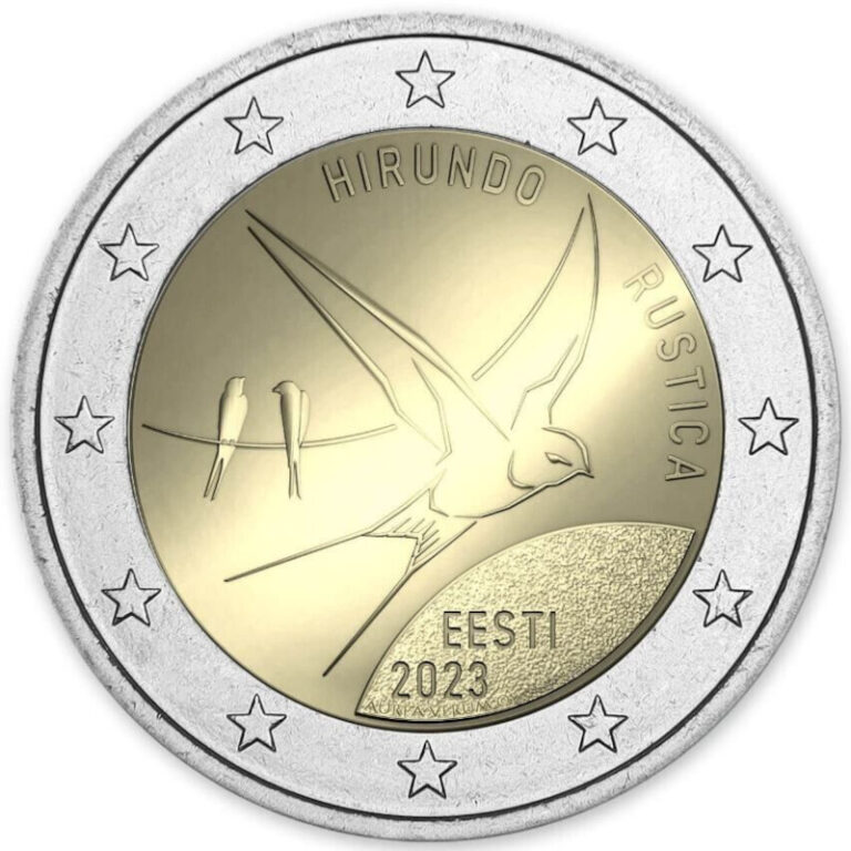 Read more about the article 2023 Estonia € 2 Euro Uncirculated UNC Coin – National Bird: Barn Swallow