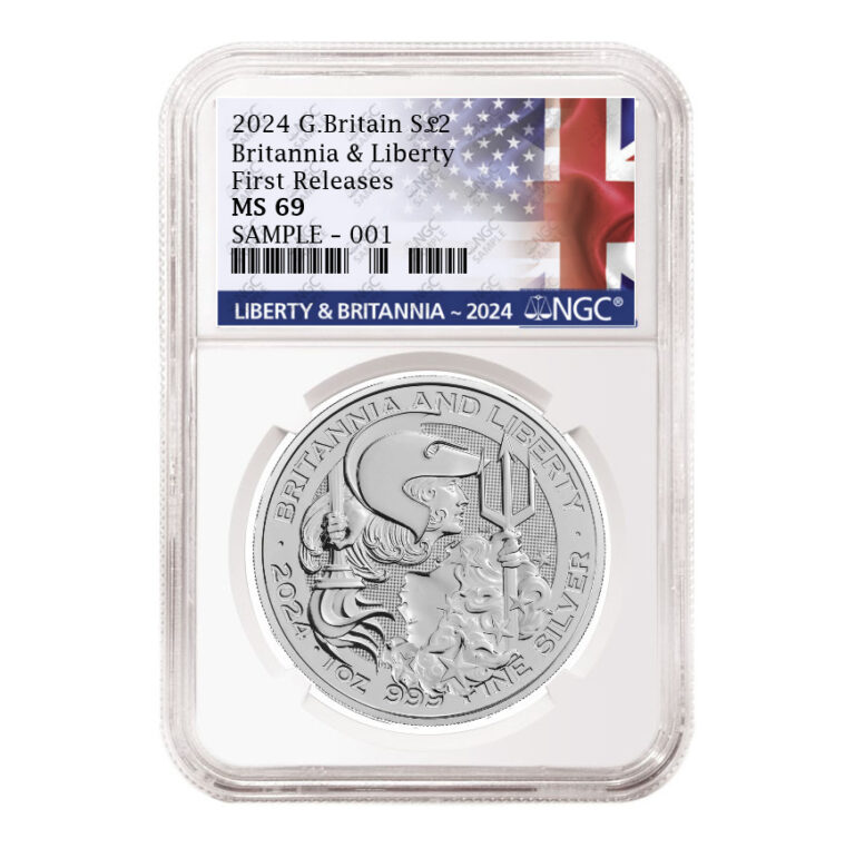 Read more about the article 2024 uk 2 lb liberty and britannia 1 oz silver coin ngc ms69 first releases