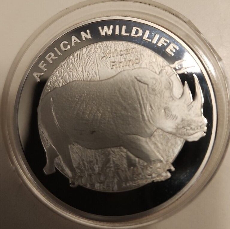 Read more about the article Zambia 5000 kwacha 2016 UNC Rhinoceros Rhino Silver Plated Coin