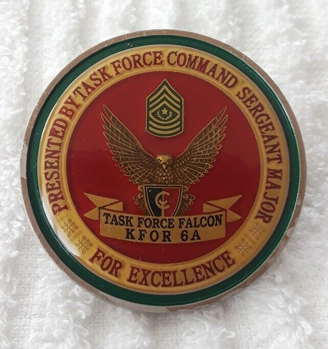 Read more about the article AUTHENTIC KOSOVO OPPER JOINT GUARDIAN TF FALCON KFOR 6A CSM RARE CHALLENGE COIN