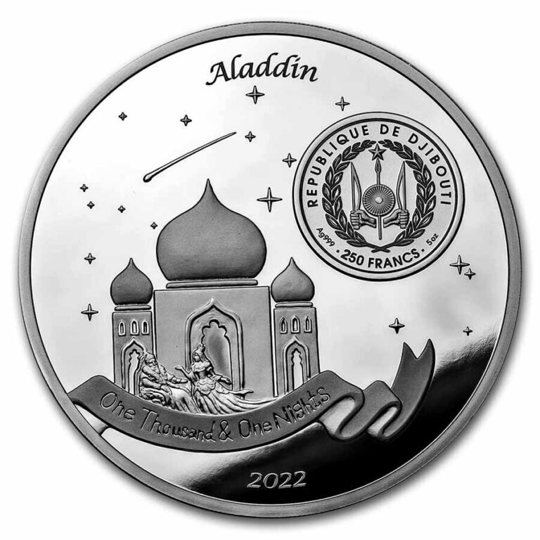 Read more about the article 2022 Djibouti 5 oz Silver Aladdin’s 1001 Nights