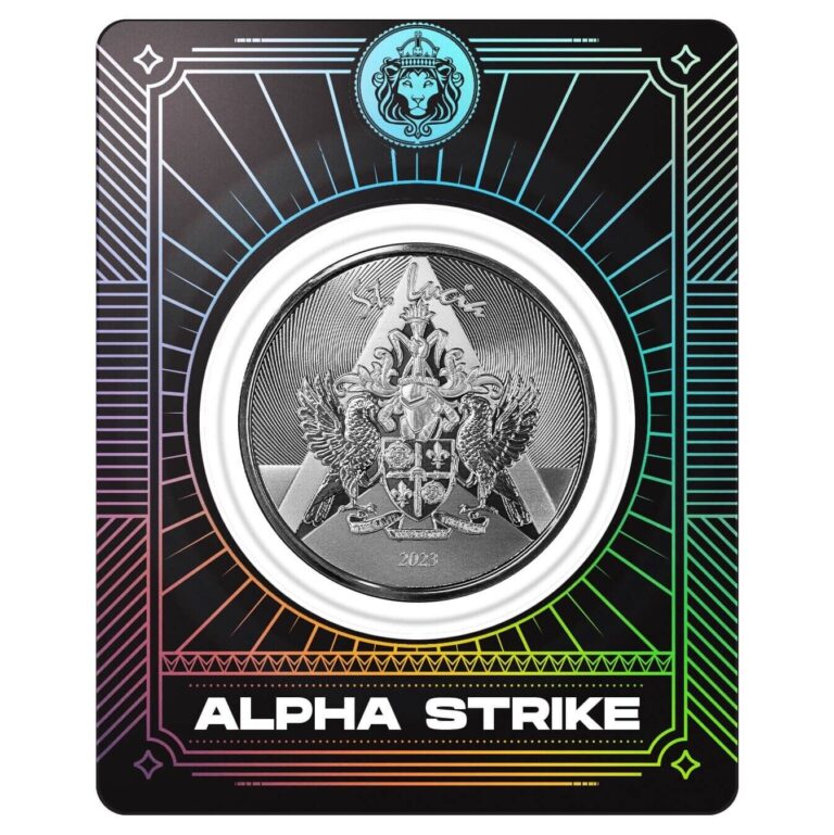 Read more about the article 2023 St Lucia 1 oz .999 Fine Silver Coin Scottsdale ALPHA STRIKE IN CERTI-LOCK🔥