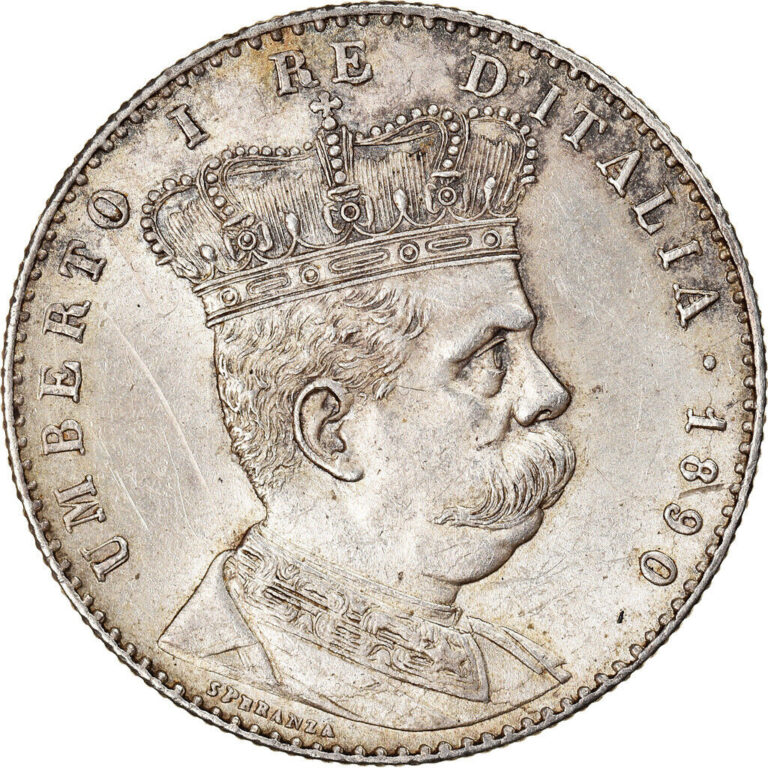 Read more about the article [#905434] Coin  Eritrea  Umberto I  2 Lire  1890  Roma  AU  Silver  KM:3