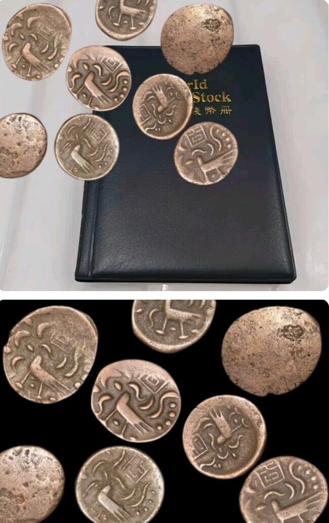 Read more about the article *20* 1847 Cambodia Kingdom 1/2 Fuang Bronze Hamsa Bird coins and Coin Album