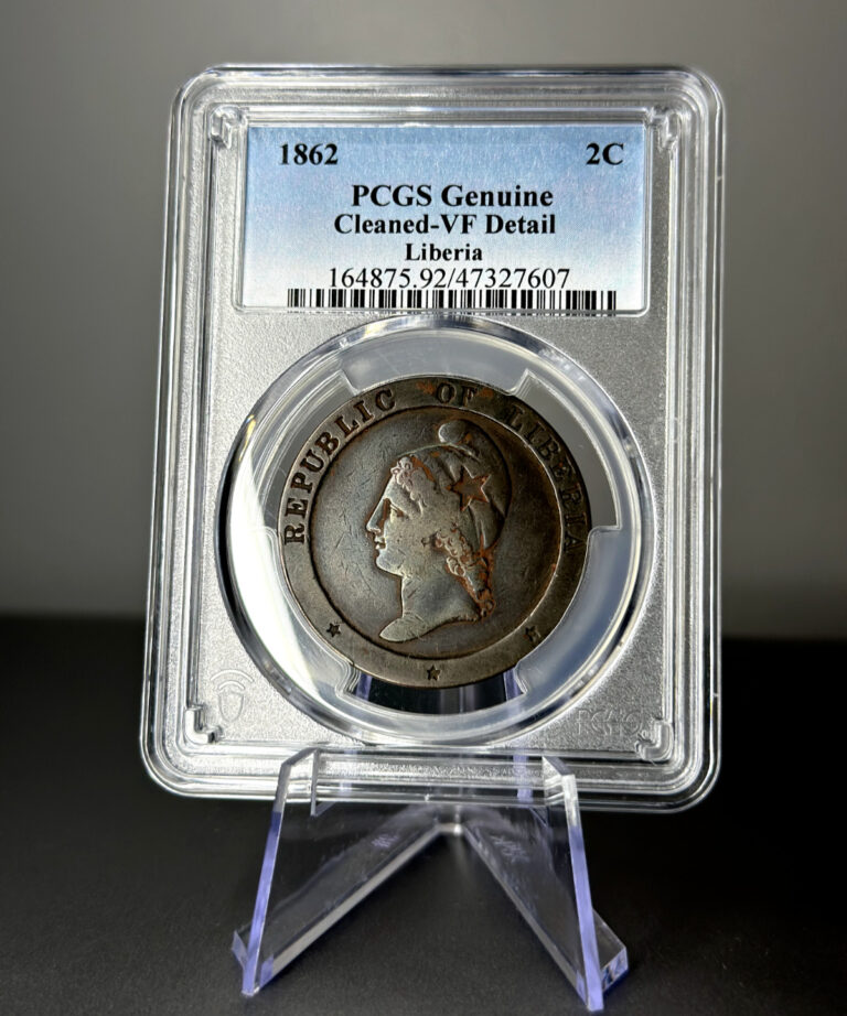 Read more about the article 1862 Liberia 2 Cents Coin PCGS VF Details