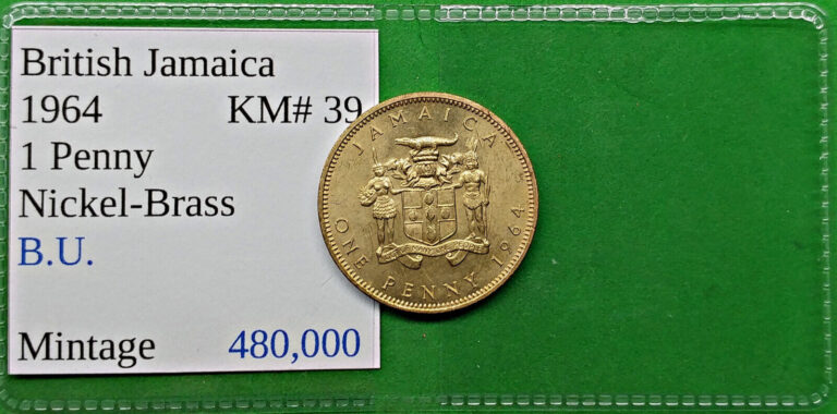 Read more about the article World Foreign Old B.U. British Jamaica 1 Penny Coin 1964 KM# 39 !!